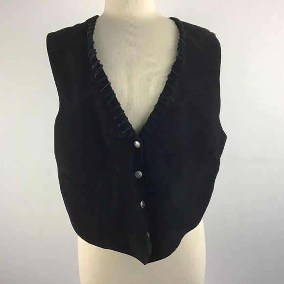 Vintage A.J. Leather vest Black Large - Picture 1 of 6